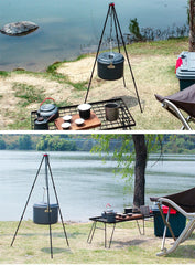 Outdoor Camping Pot Campfire Tripod Camping Stove Cooker Hanging Pot Rack 07FC0E-D4 - KOEEK