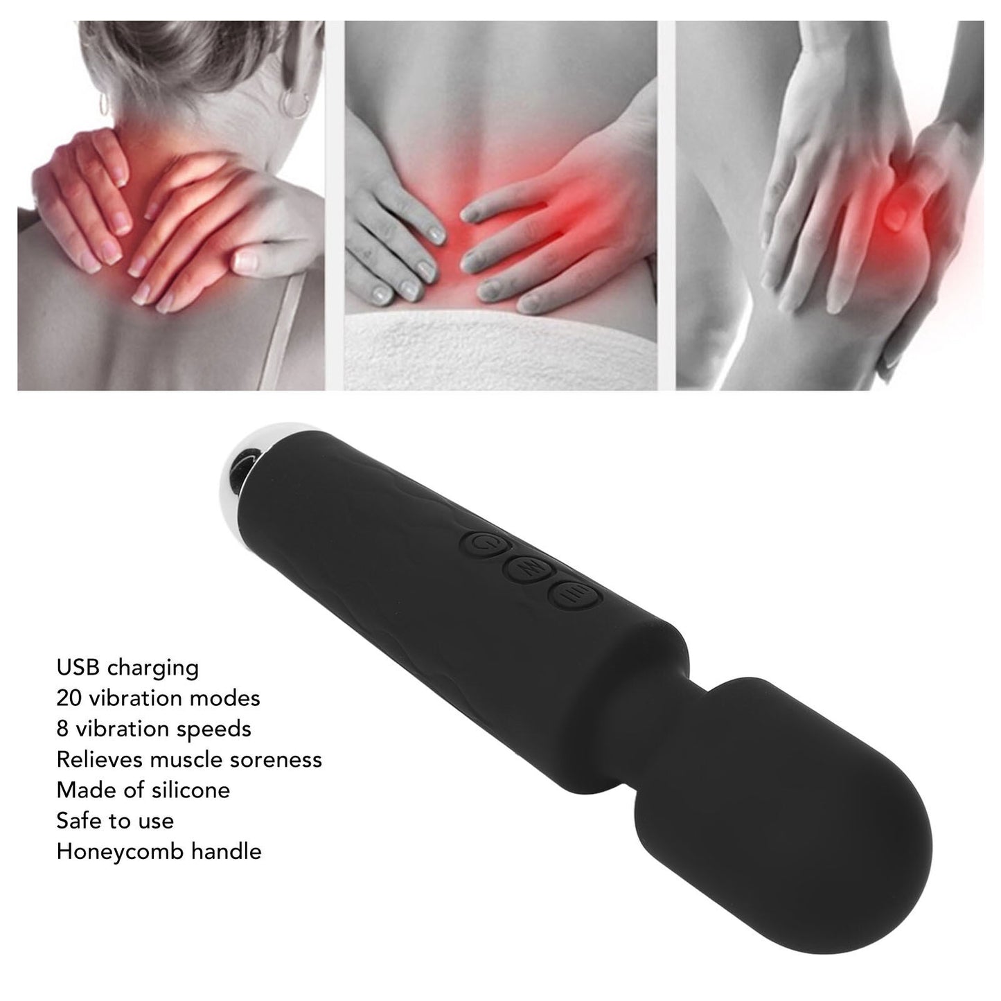 new Portable Deep Tissue Electric Handheld Massager Wand 8 Speeds For Back Pain koeek - KOEEK