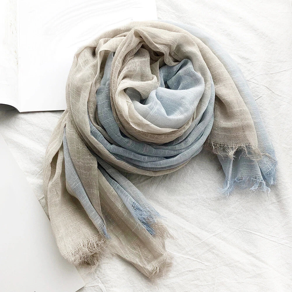 Soft Linen Cotton Scarf Shawls Muslim Large Hijab Wraps Unisex Women Men Scarves 07FC0E-D4 - KOEEK