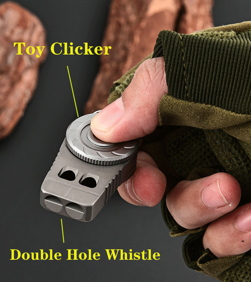 Titanium Keychain Whistle Pocket Toy Stress Relief Anti Anxiety Whistle EDC Tool 07FC0E-D4 - KOEEK