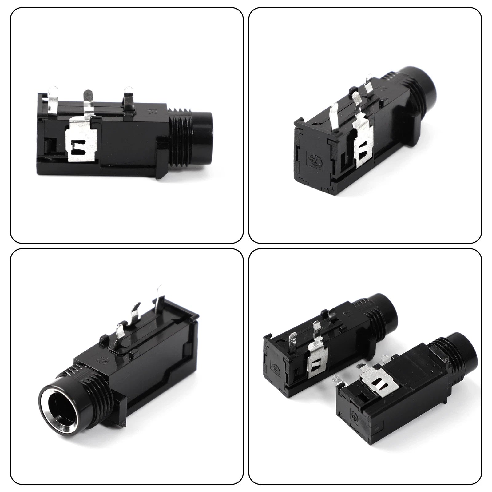 10 Pcs 1/4" 6.35mm Headphone Mono Jack 3 Pins PCB Panel Mount Socket Connectors 07FC0E-D4 - KOEEK