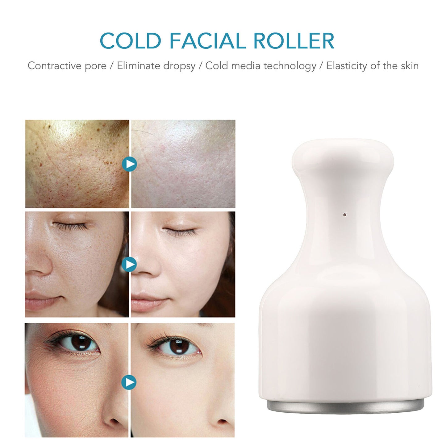 new Cold Roller Ice Massage Cooling Accelerate Repair Roller Shrink Pores White HGF koeek - KOEEK