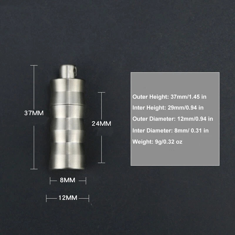 Titanium Waterproof Pill Box Organizer Container Case Storage Tank EDC Key chain 07FC0E-D4 - KOEEK