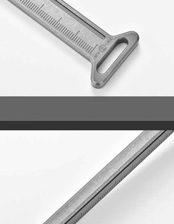 Titanium Alloy Pry Bar Outdoor Crowbar Ruler Backpack Ornament EDC Multi Tools 07FC0E-D4 - KOEEK