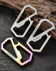 EDC Titanium Carabiner Clip with Bottle Opener Car Key Holder Organizer Keychain 07FC0E-D4 - KOEEK