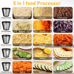 5 in 1 Professional Electric Cheese Grater, Electric Cheese Grater, BPA Free. 07FC0E-D4 - KOEEK