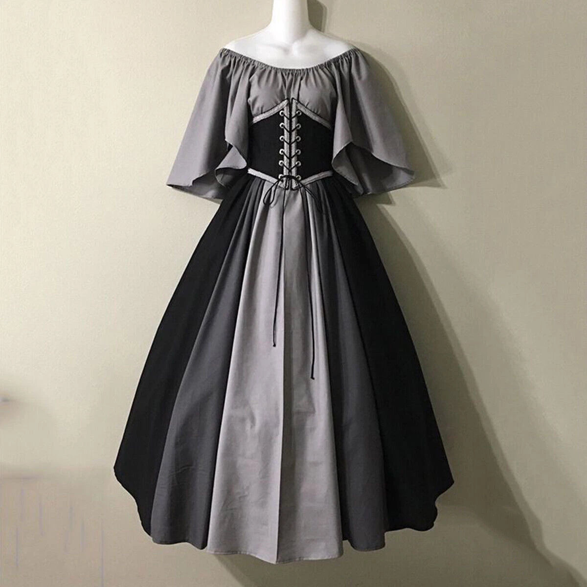 Women Medieval Retro Renaissance Dress Costume Party Slim Dress Gowns Clothes 07FC0E-D4 - KOEEK