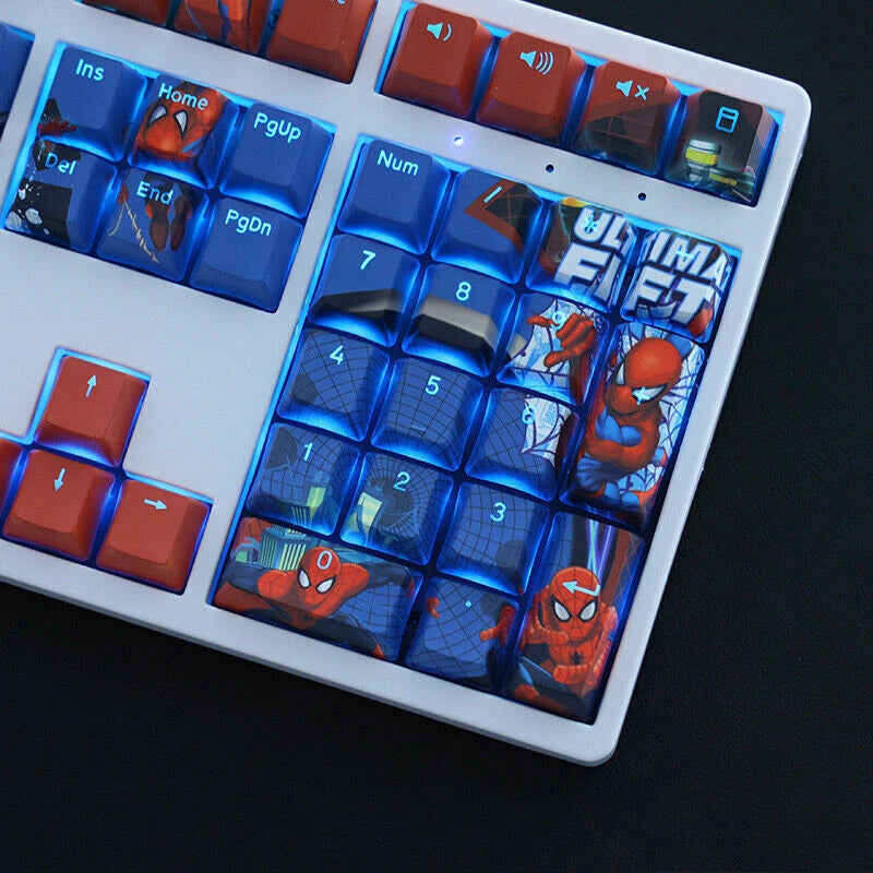 Spiderman 108 Keys PBT Translucent Keycaps OEM Height for Mechanical Keyboard 07FC0E-D4 - KOEEK