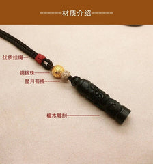 Sandalwood Dragon Pendant Sweater Chain Unisex Handmade Necklace Accessory Gift 07FC0E-D4 - KOEEK