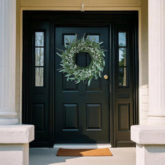 26-inch eucalyptus and baby's breath wreath, suitable for front doors