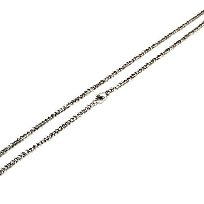 Pure Titanium Anti-allergy Necklace 2.2mm 3.5mm 5.5mm Curb Chain 22'' 24'' 26'' 07FC0E-D4 - KOEEK