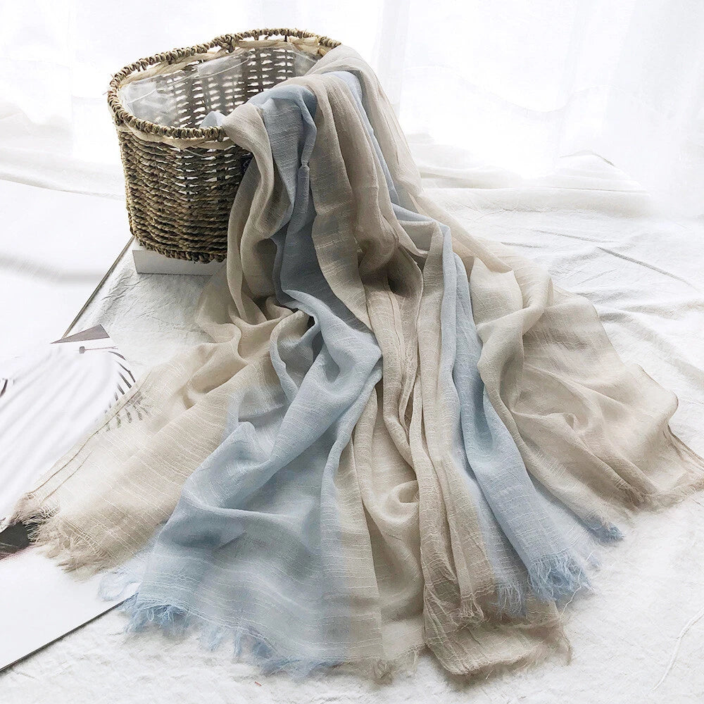 Soft Linen Cotton Scarf Shawls Muslim Large Hijab Wraps Unisex Women Men Scarves 07FC0E-D4 - KOEEK