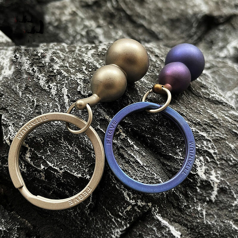 EDC Titanium Gourd Keychain Pendant DIY Necklace Zipper Head Car Decoration Tool 07FC0E-D4 - KOEEK