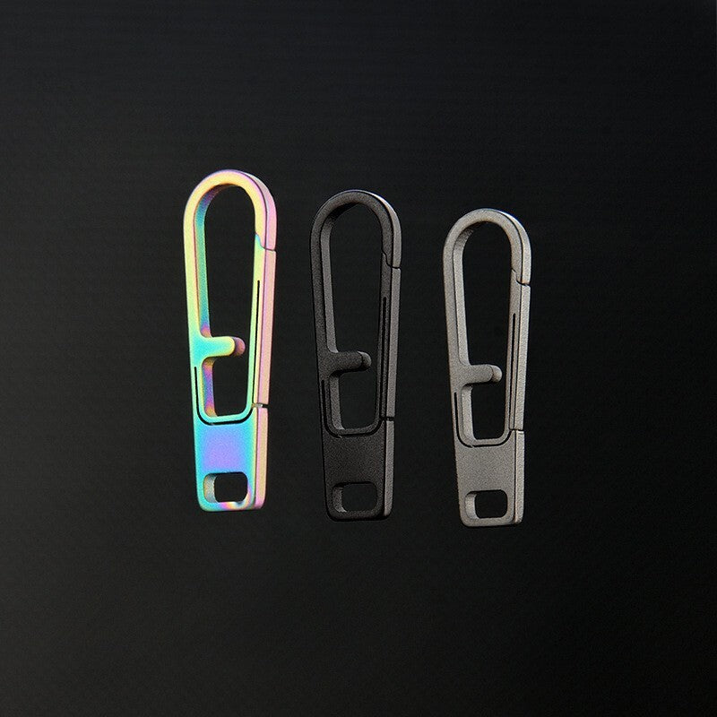 Titanium Keychain Zipper Head Connector DIY Backpack Buckle EDC Accessories Tool 07FC0E-D4 - KOEEK