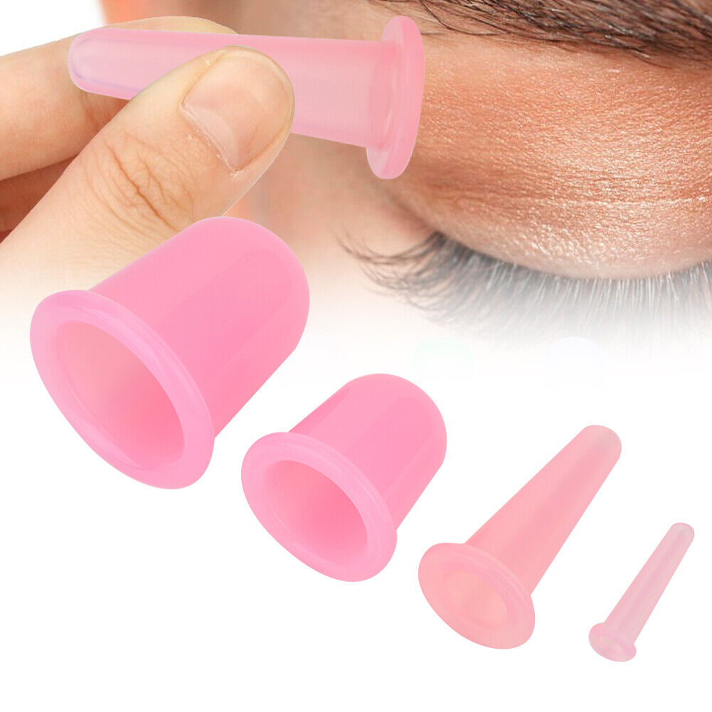 new 4pcs Vaccum Massager Cupping Cup Lifting Firming Therapy Treatment (Pink) HGF koeek - KOEEK