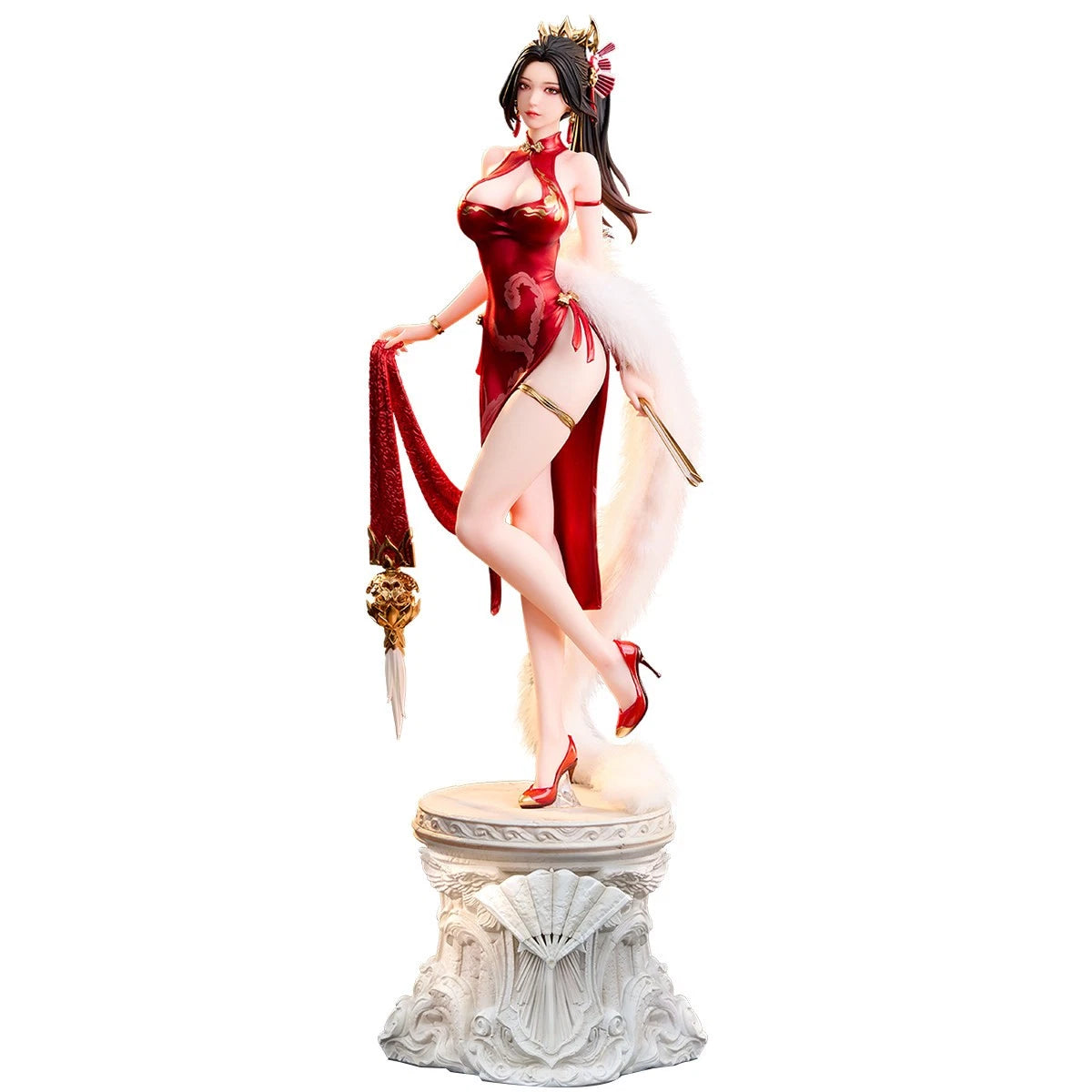 BearPanda×SNK 1/6 Mai Shiranui Red Cheongsam The King Of Fighters Statue Figure BEARPANDA - KOEEK
