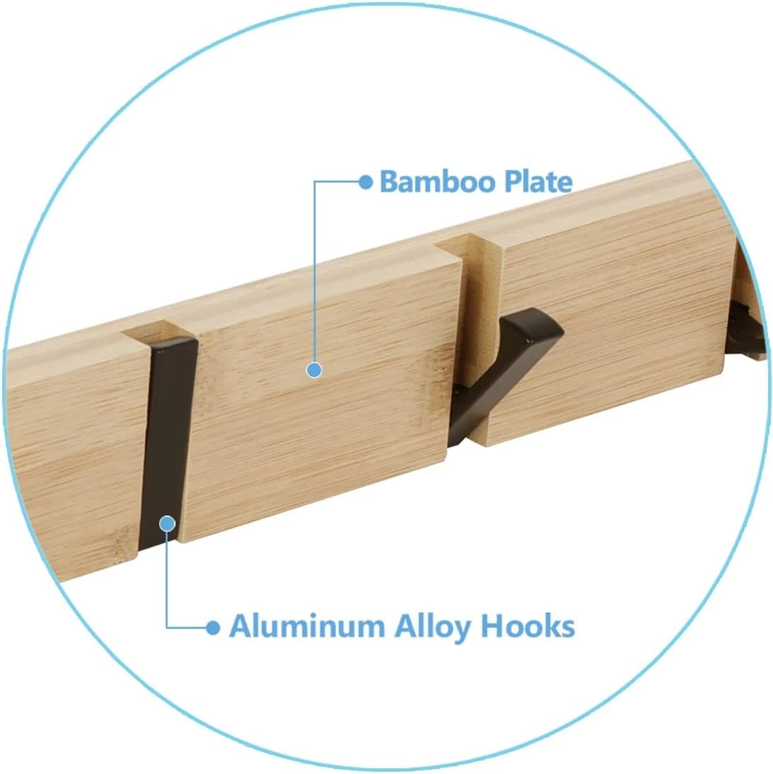 Wooden coat hook coat rack wall-mounted, space-saving coat rack 07FC0E-D4 - KOEEK