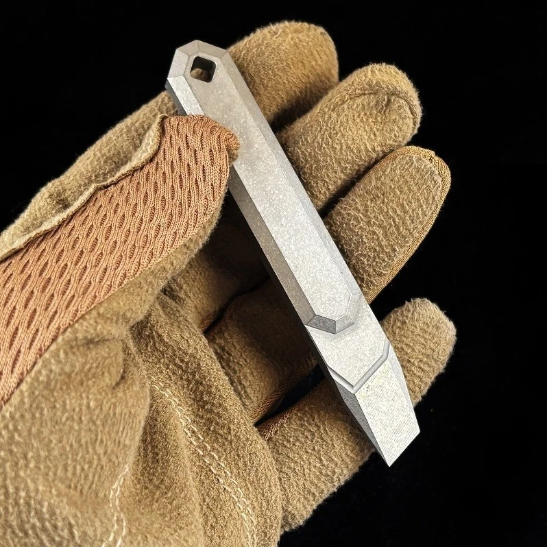 Titanium Alloy Pry Bar Crowbar EDC Pocket Outdoor Multi Tools Portable Keychain 07FC0E-D4 - KOEEK
