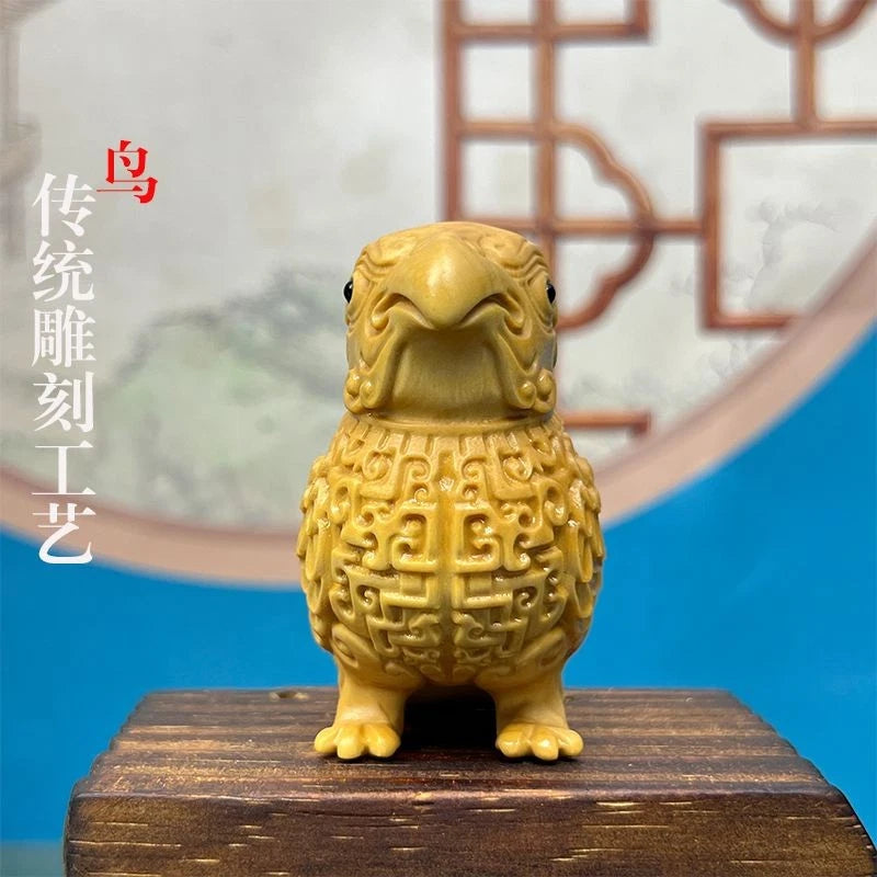 6.5cm Boxwood Carved Hand Piece Home Décor Gift Chinese Style Ornament 07FC0E-D4 - KOEEK