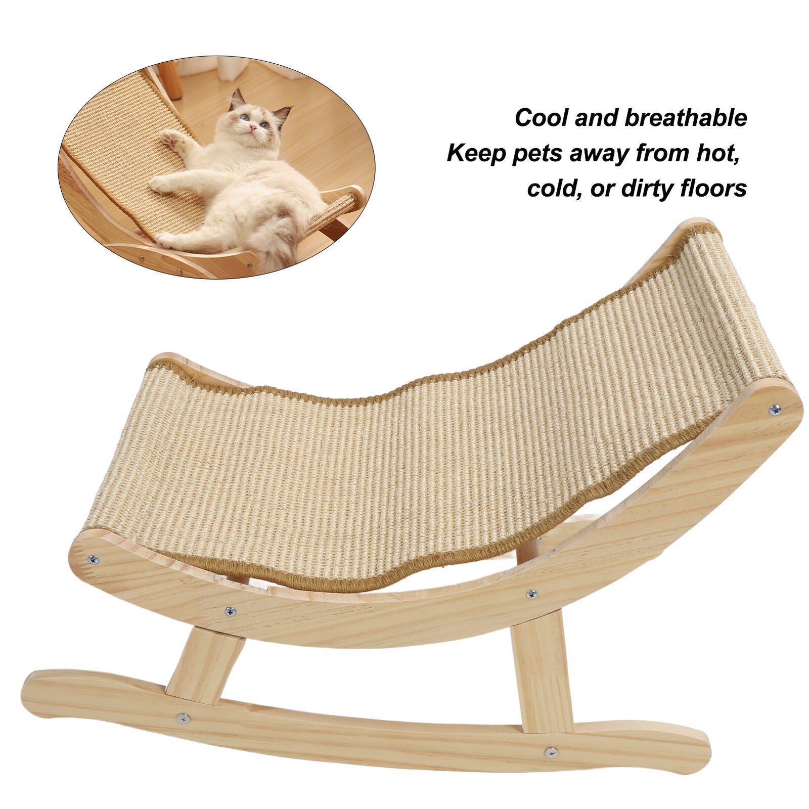 new Sisal Cat Chair Scratch Resistant Easy Assembly Anti Slip Cat Scratcher Bed Toy koeek - KOEEK