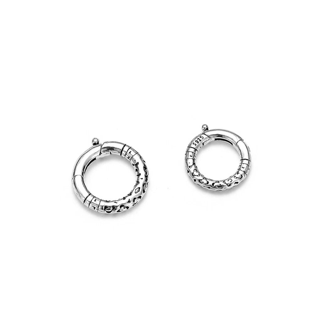 Hot Large Link Lock Jump Ring Sterling Silver Charm Pendant Locking Clasp 07FC0E-D4 - KOEEK