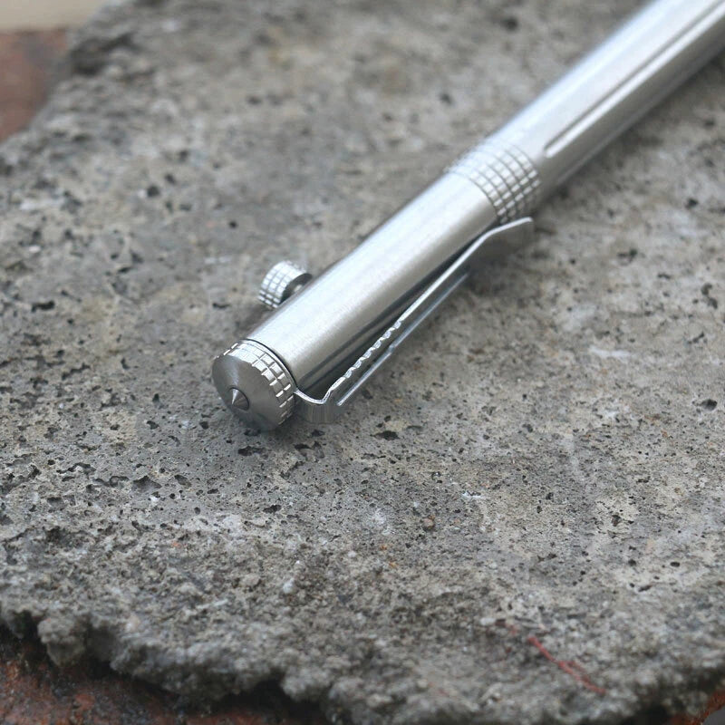 EDC Stainless Steel Pocket Ball Pen Business Office Signature Pen Outdoor Travel 07FC0E-D4 - KOEEK