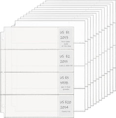 new Chengu 24 Pcs 4 Pocket Currency Sleeves for 3 Ring Binder Clear CHENGU - KOEEK