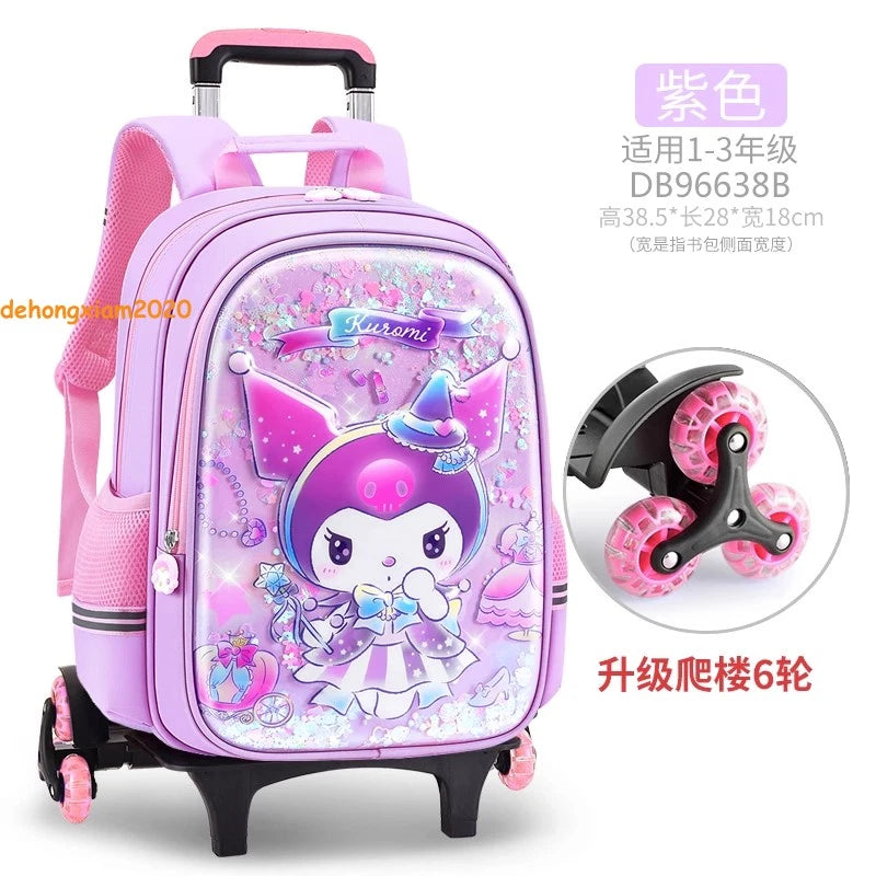 Climbing Stairs Cinnamoroll Bag Backpack Student Bag Wheels Kuromi Trolley Case 07FC0E-D4 - KOEEK