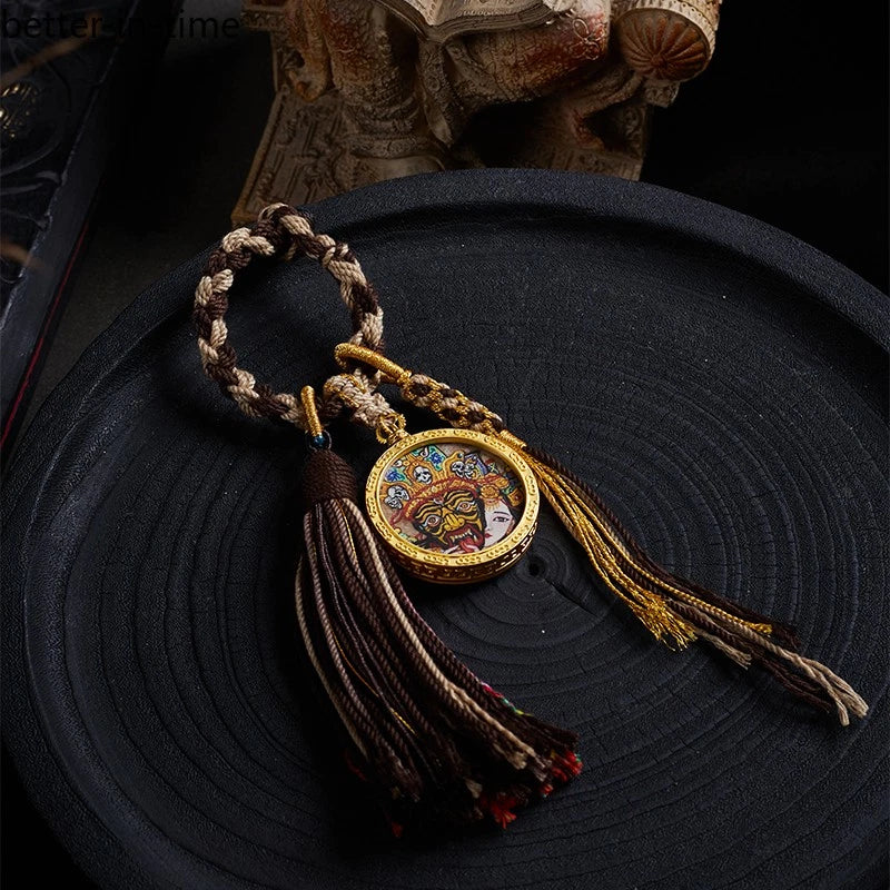 Exquisite Tibetan Handmade Knit Cotton Rope Zakirham Thangka Car Hanging Pendant 07FC0E-D4 - KOEEK