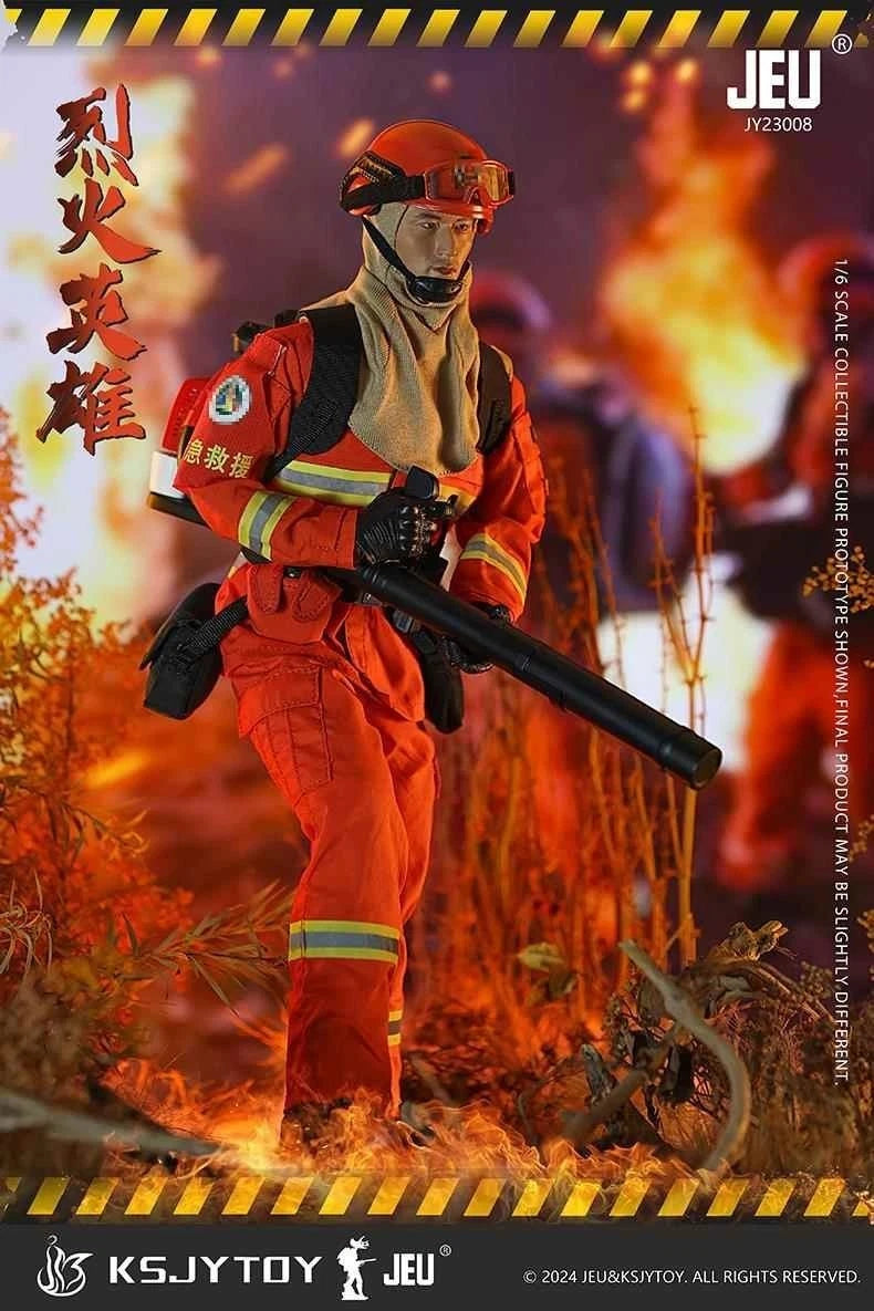 JEU JY23008 1/6 Fire Hero Forest Fire Fighter Action Figure 12" Male Model Doll JEU - KOEEK
