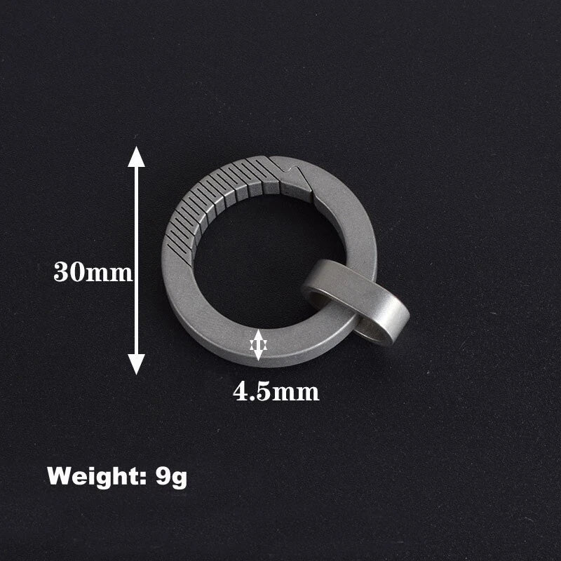 Titanium Alloy Keychain Carabiner Portable Waist Hang Buckle with Mini Ring EDC 07FC0E-D4 - KOEEK