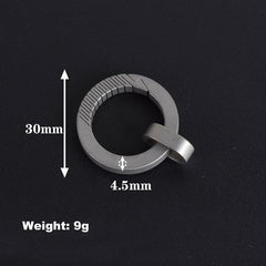 Titanium Alloy Keychain Carabiner Portable Waist Hang Buckle with Mini Ring EDC 07FC0E-D4 - KOEEK