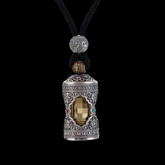 Tibetan Silver Gawu Box Six-character Mantra Tibetan Scripture Tube Pendant 07FC0E-D4 - KOEEK