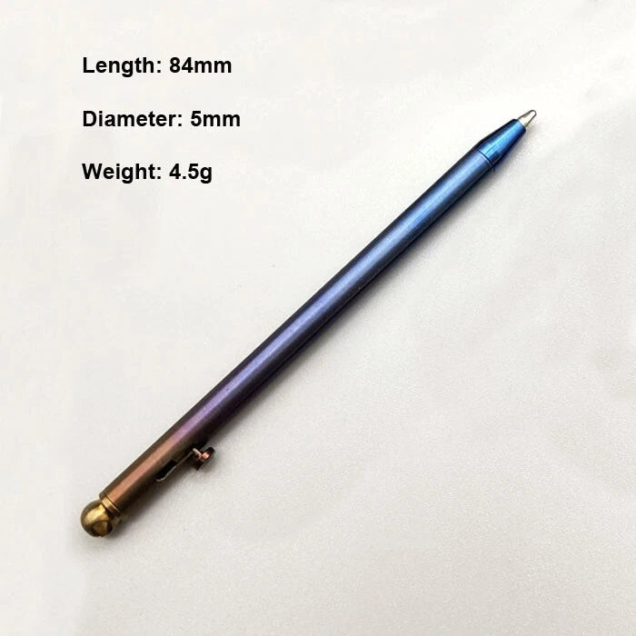 Mini Titanium EDC Keychain Bolt Ball Pen Outdoor Travel Portable Pocket Pen 07FC0E-D4 - KOEEK