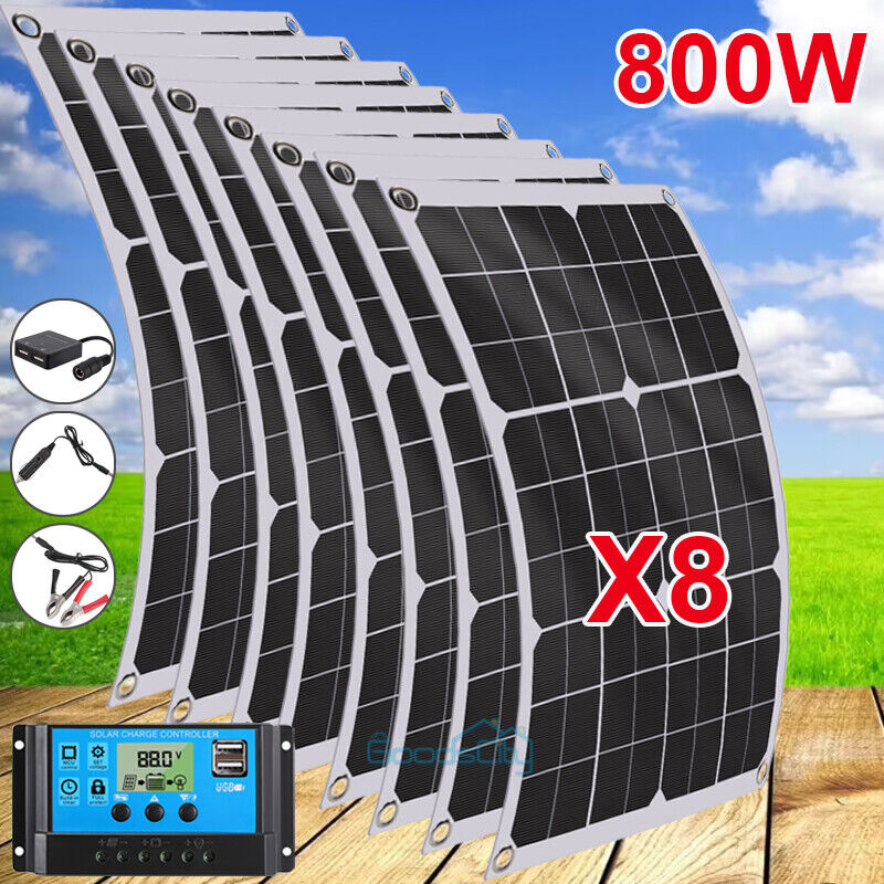 ny 100W 400W 800W 1000W Watt 12v Monokrystallinsk solcellepanel 12BB celle for hjemmebobil