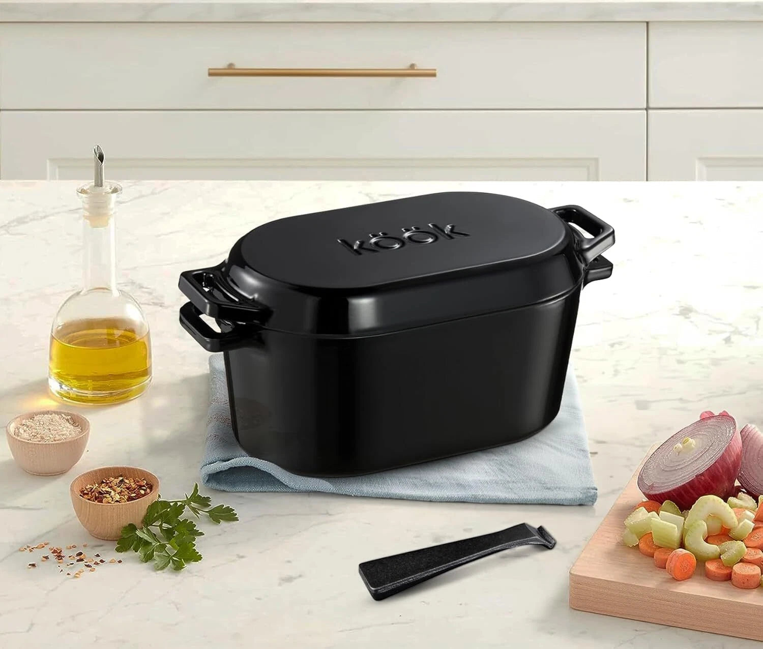 Dutch Oven for Sourdough Bread Baking with Lid, Double Handle 07FC0E-D4 - KOEEK