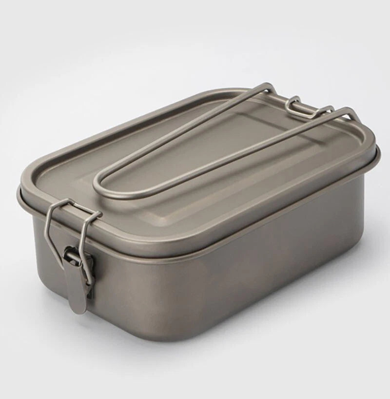 800ml Outdoor Survival Lightweight Pure Titanium Mess Tin Fast Cooking Mess Kit 07FC0E-D4 - KOEEK