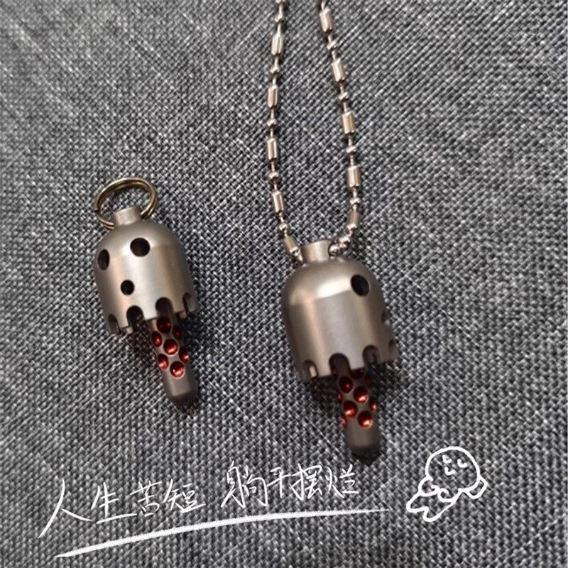 HotEDC Titanium Alloy Beads Pendant Necklace Bracelet KeychainOutdoorDecorations 07FC0E-D4 - KOEEK