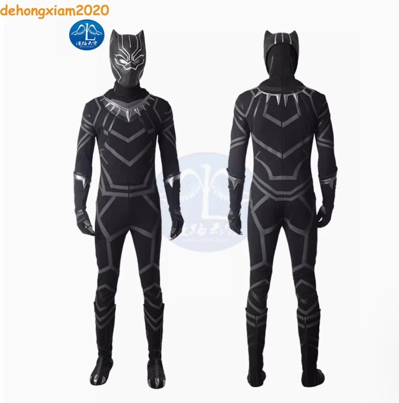 Captain America Civil War Black Panther Cosplay Costume Jumpsuit Helmet Shoes 07FC0E-D4 - KOEEK