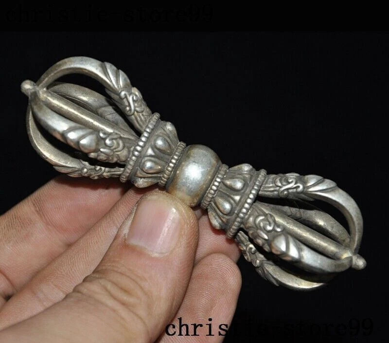 Old Tibet Tantra Buddhism Tibetan Silver Dorje Vajra Dorje Phurpa Dagger FaQi 07FC0E-D4 - KOEEK