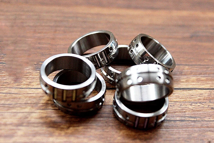 TC4 Titanium Alloy Ring CNC Made Men Women Finger Rings EDC Gift 07FC0E-D4 - KOEEK