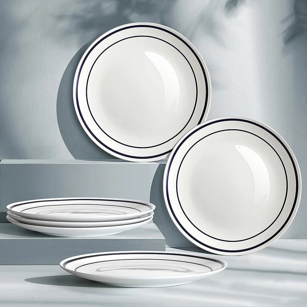 Ceramic Dinner Plates Set Of 6,10.5'' Kitchen Dish Set, Round Porcelain Tablewar 07FC0E-D4 - KOEEK