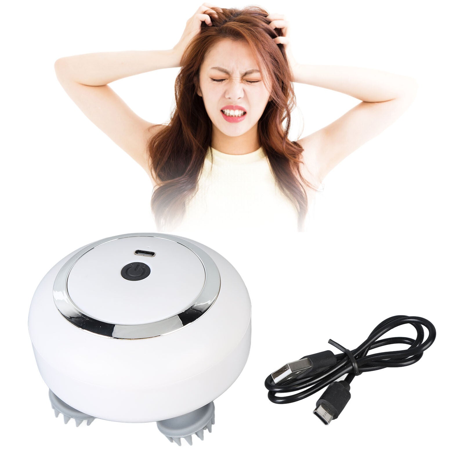 new Electric Scalp Massager Portable Rechargeable Head Massager With 4 HOT koeek - KOEEK