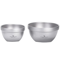 Titanium Bowl 500ml/800ml Double Wall Food Rice Soup Ultralight Metal Bowl Hot 07FC0E-D4 - KOEEK