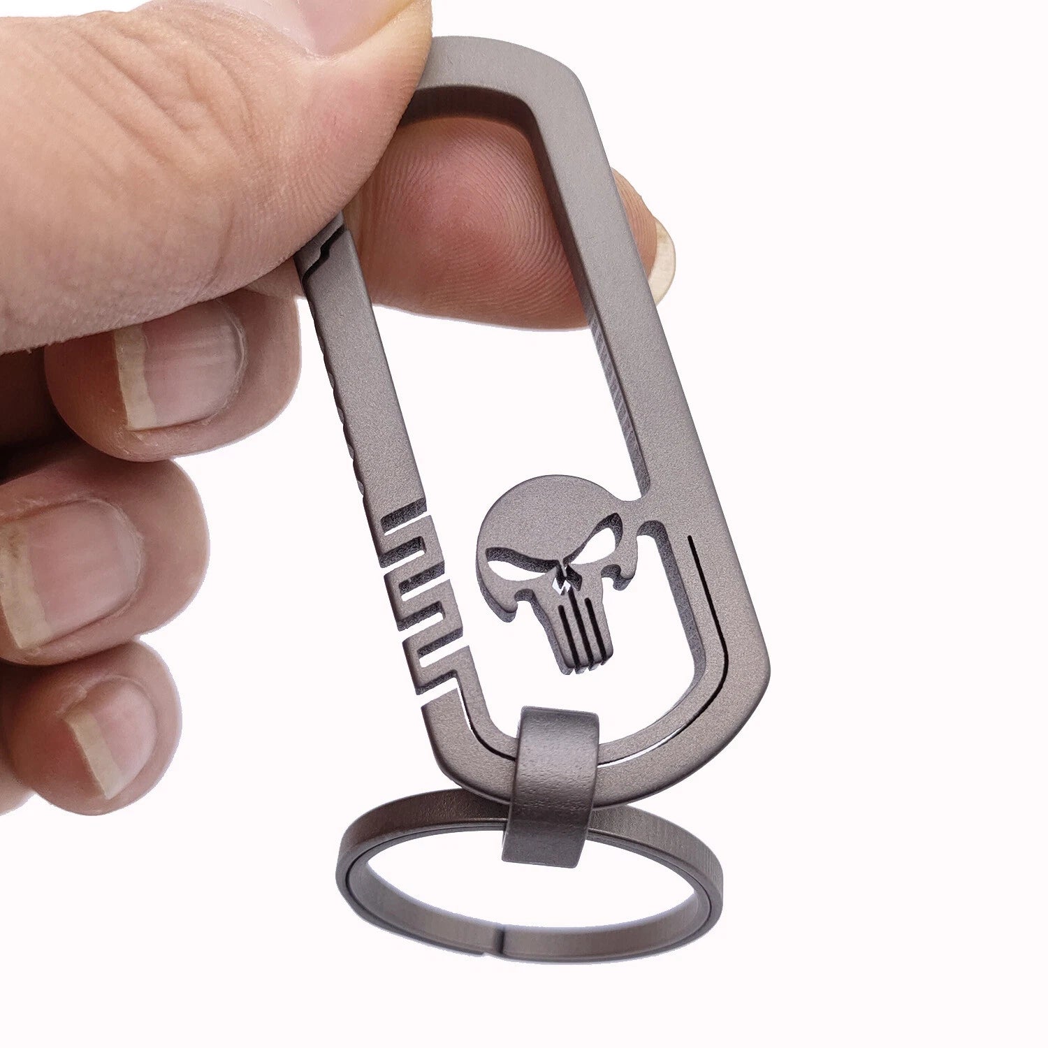Titanium Alloy Skull Quick Release Hanging Buckle Car Keychain Key Ring EDC Gift 07FC0E-D4 - KOEEK