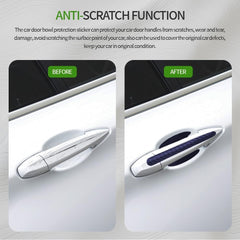 new 8PCS Car Door Handle Scratch Protectors, Carbon Fiber Blue 07FC0E-D4 - KOEEK