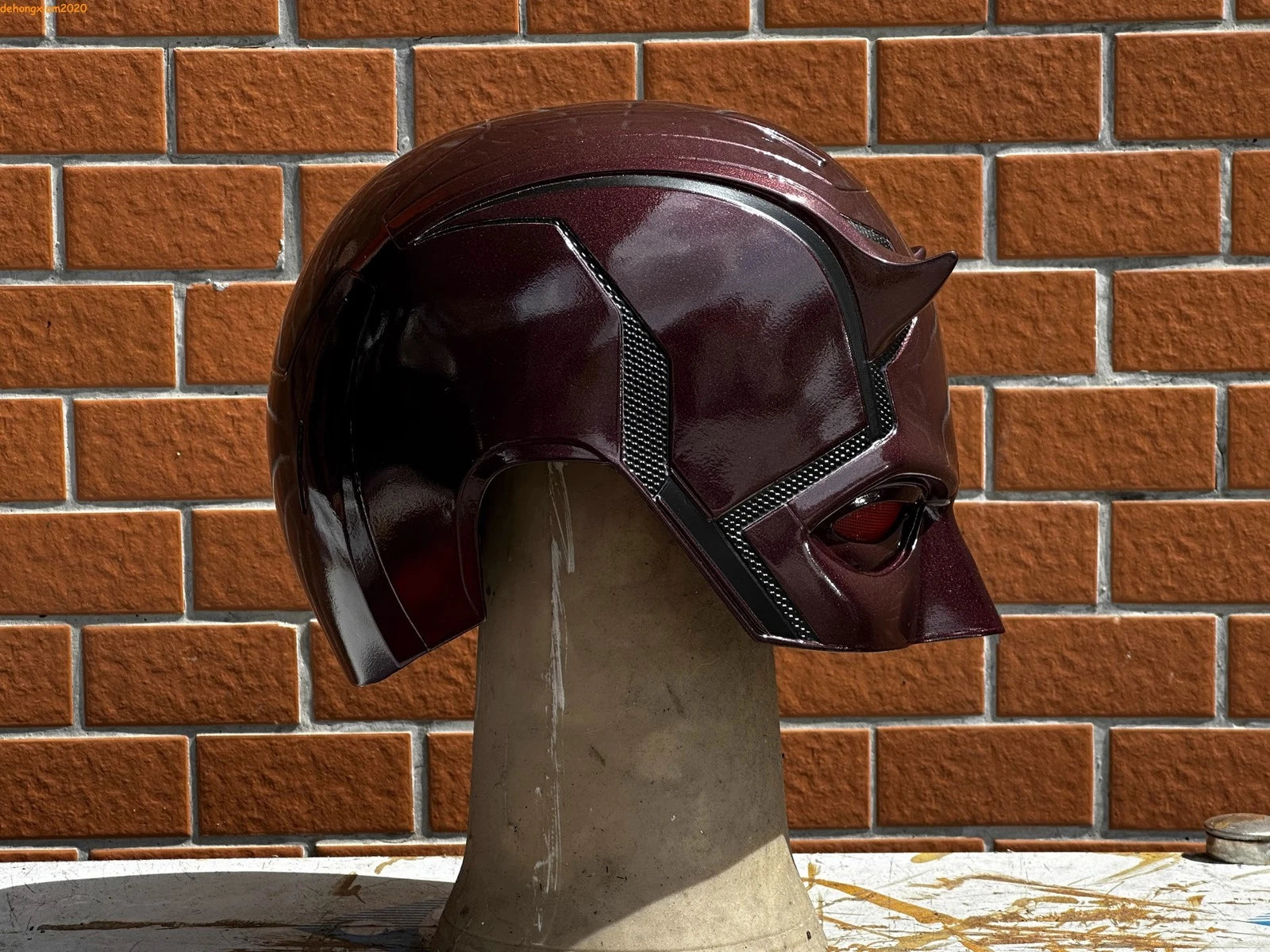 Daredevil Head Mask Matt Murdock Cosplay Half Face FRP Mask Prop Halloween Gift 07FC0E-D4 - KOEEK