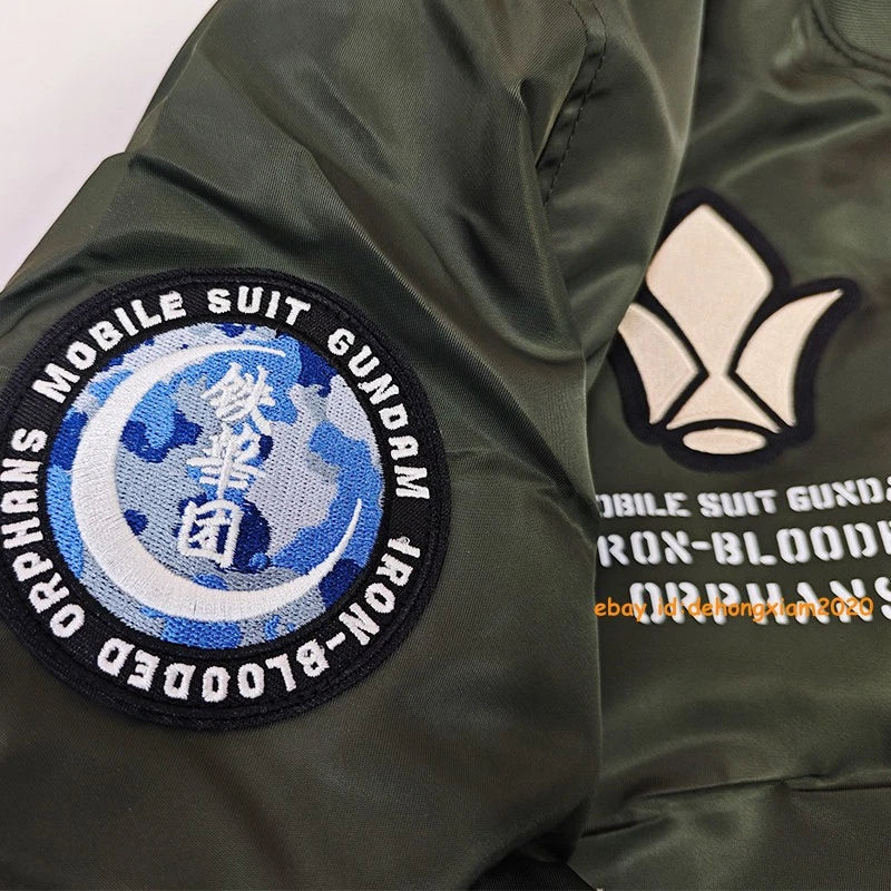Anime GUNDAM Flight jacket Thick/Thin Coat Cosplay Casual Embroidered Zip Jacket 07FC0E-D4 - KOEEK