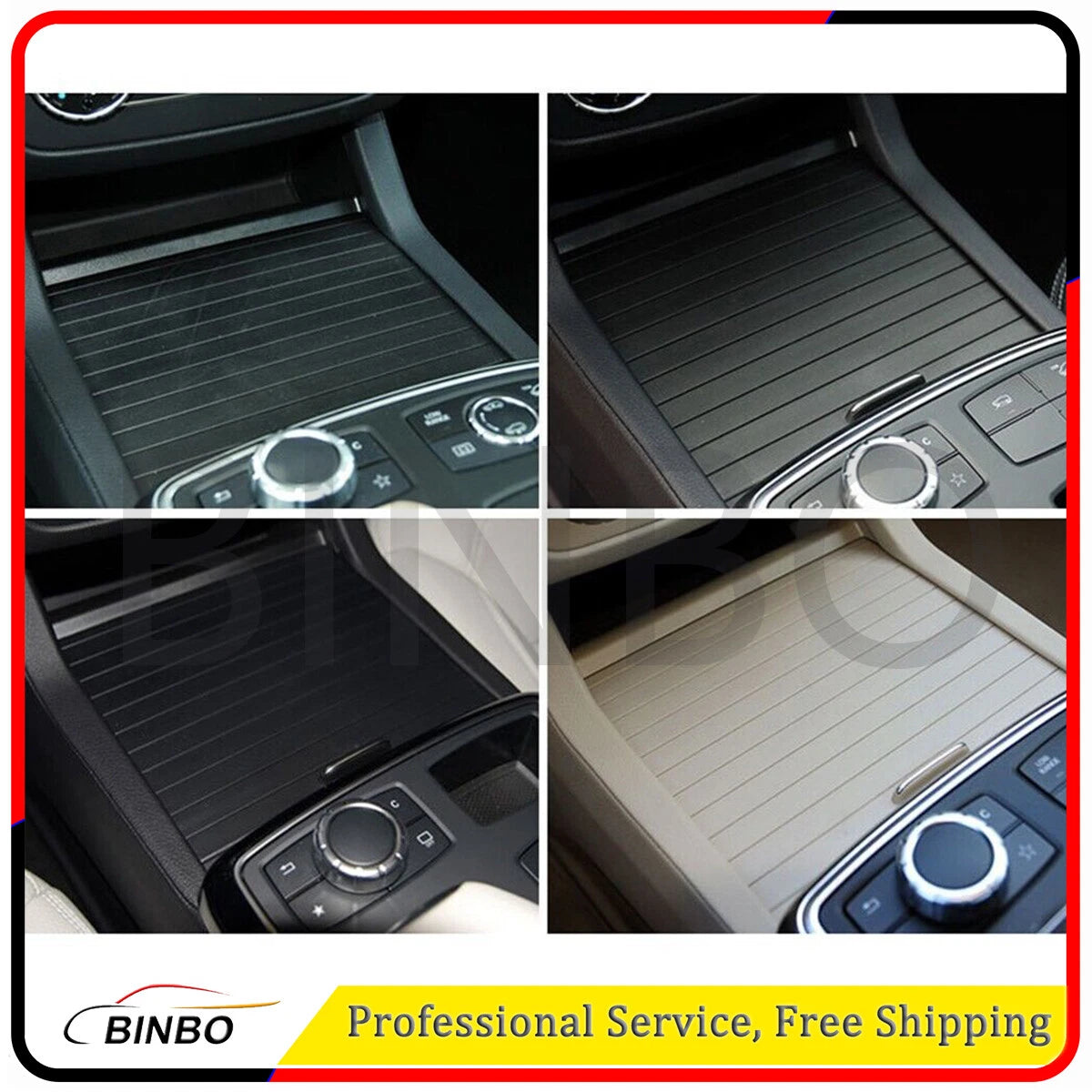 Beige Console Cup Holder Tray Roller Blind Cover For Benz W166 ML GL 2012-2019 07FC0E-D4 - KOEEK