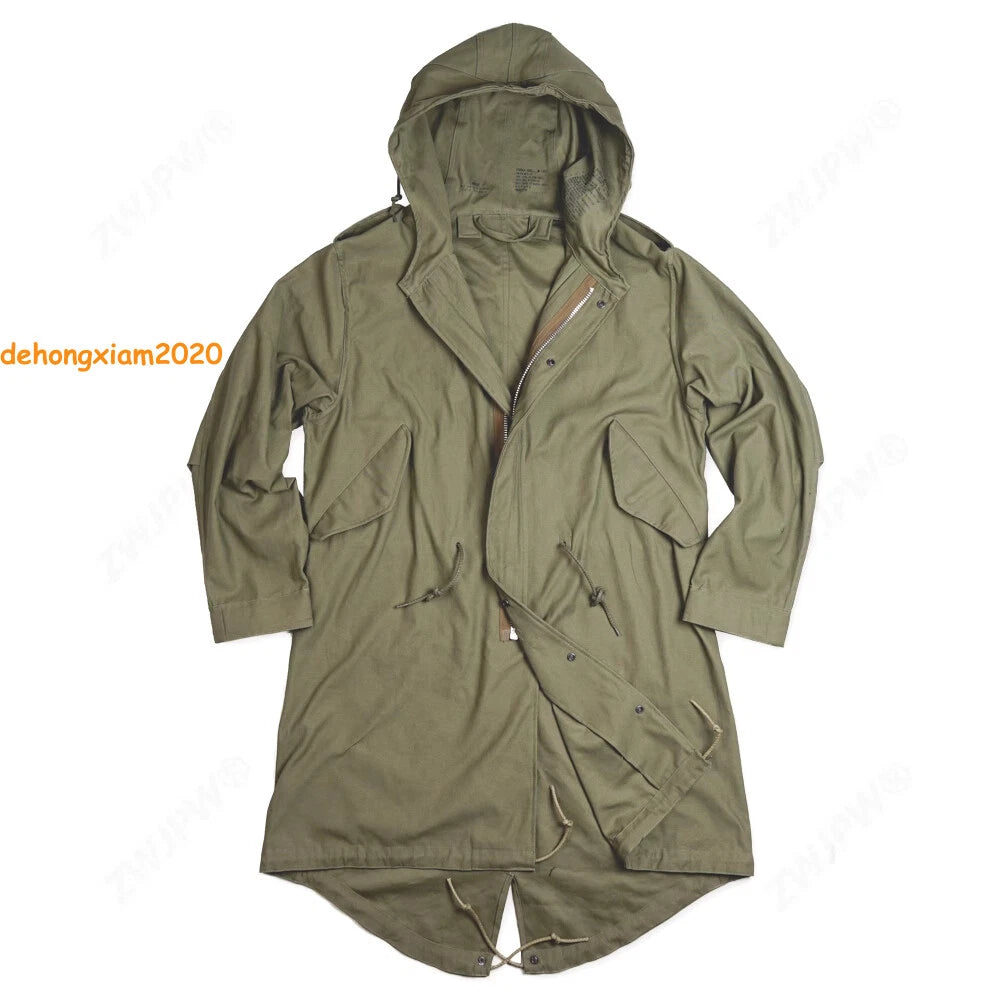 WW2 U.S. Army M-1951 Fishtail Parka M51 Vintage Military Mens Trench Jacket Coat 07FC0E-D4 - KOEEK